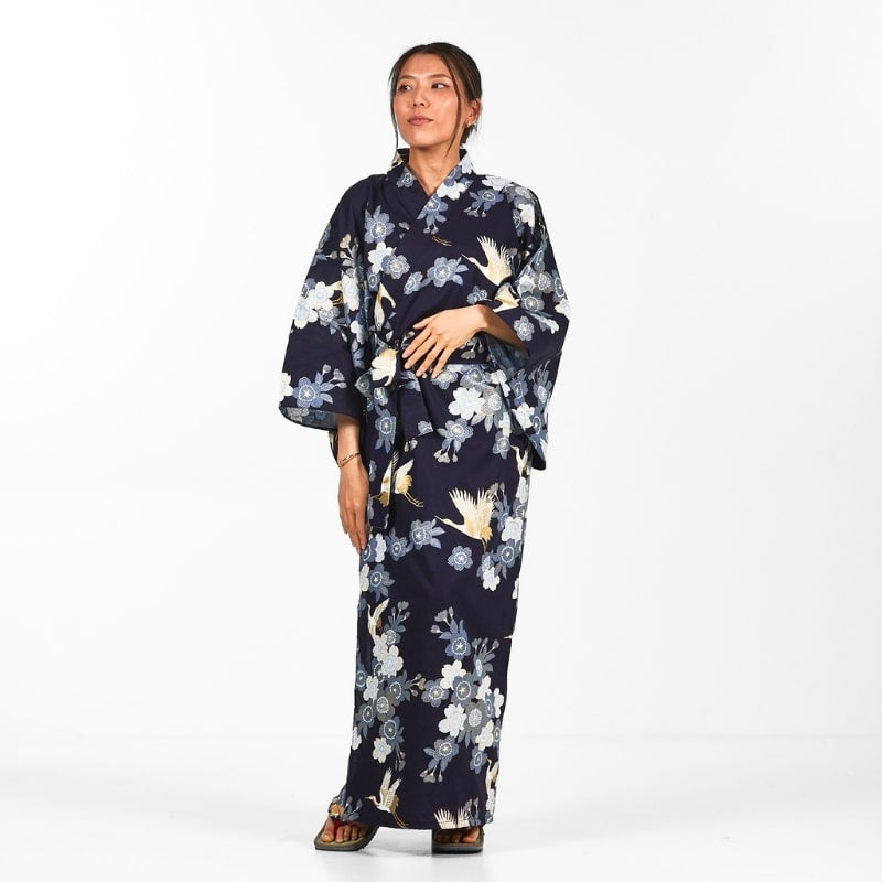 Dames Yukata Kimono Sakura tot Tsuru - M