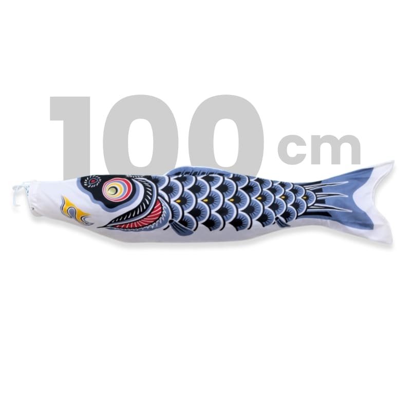 Traditionele Japanse Koinobori Zwart - 100 cm