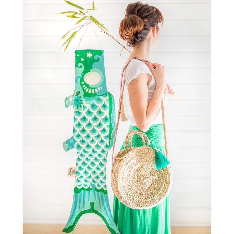 Koinobori Traditioneel Turquoise - 100 cm