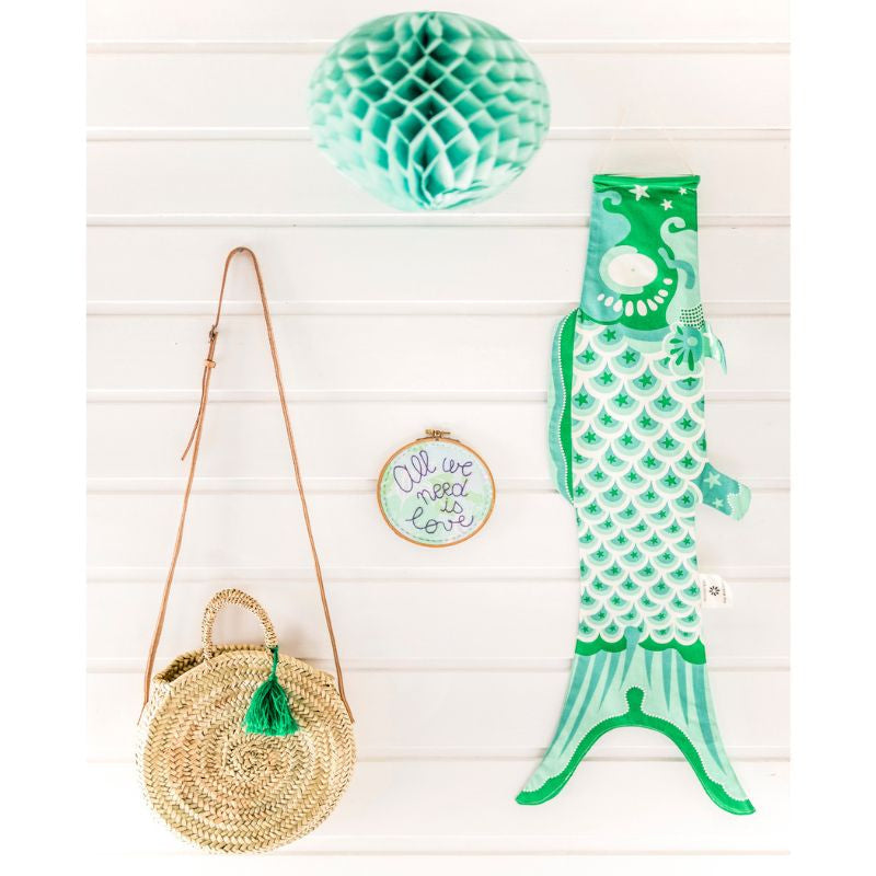 Koinobori Traditioneel Turquoise - 100 cm