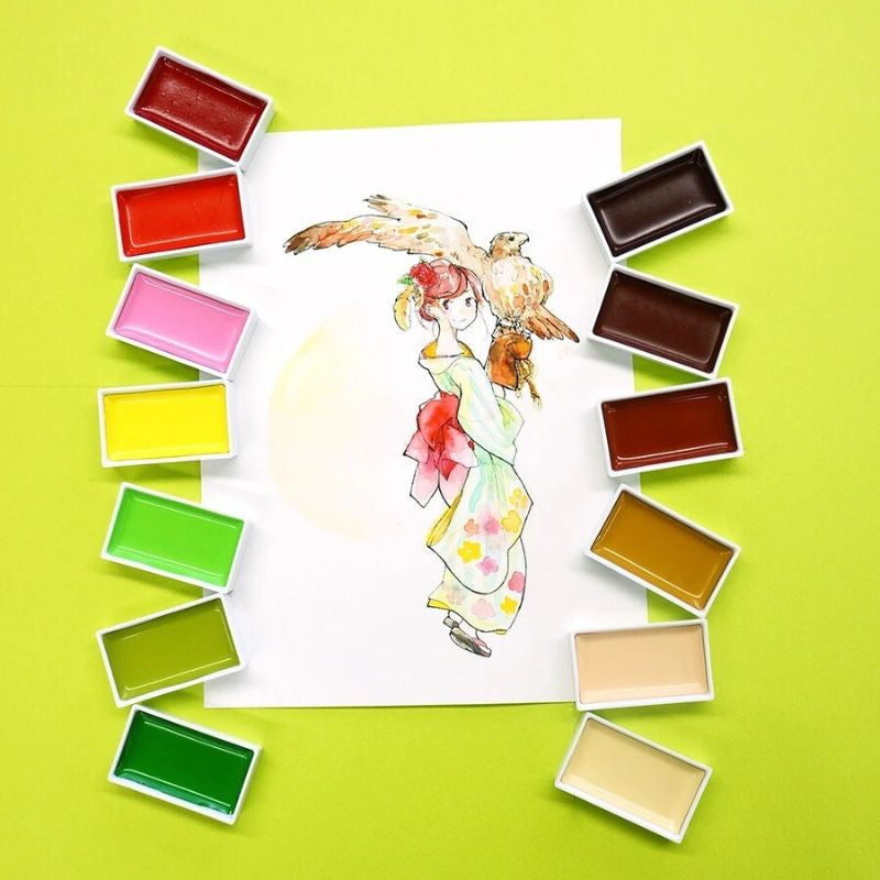 Kuretake Gansai Japanse Aquarelverf - 24 Kleuren