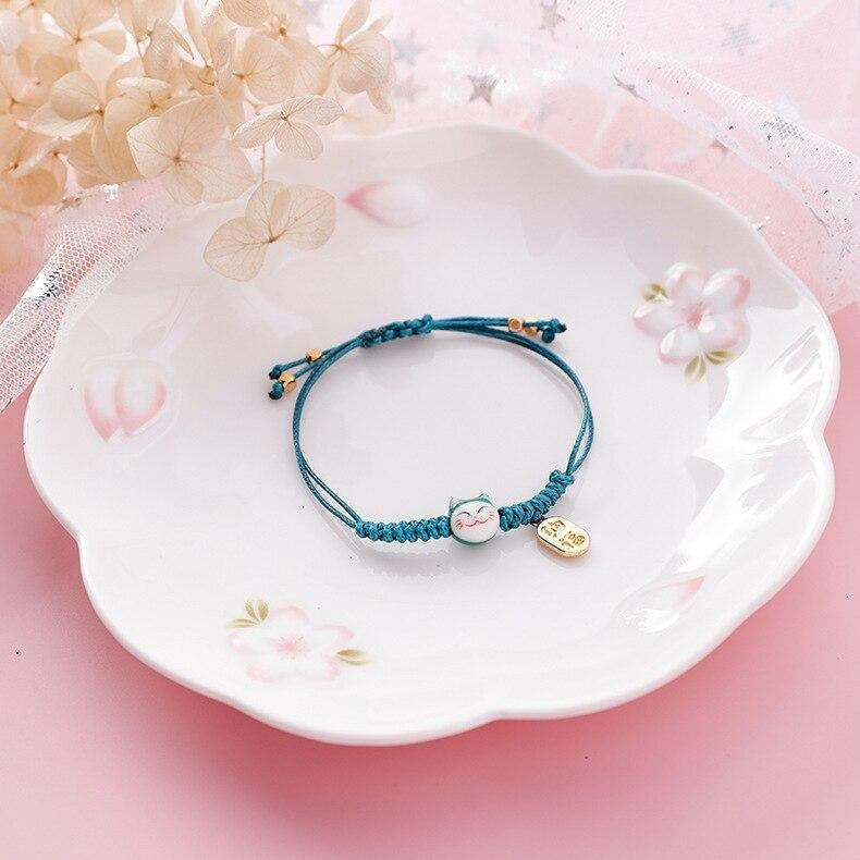 Maneki Neko Armband - Koban Turquoise