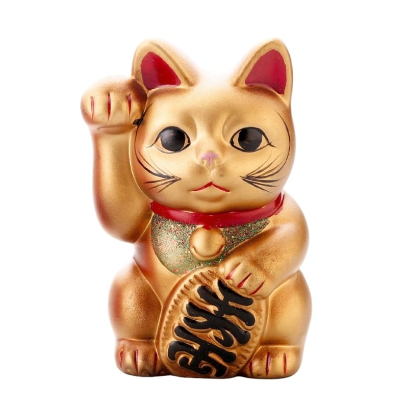 Maneki Neko Goud Keramiek – 15 cm
