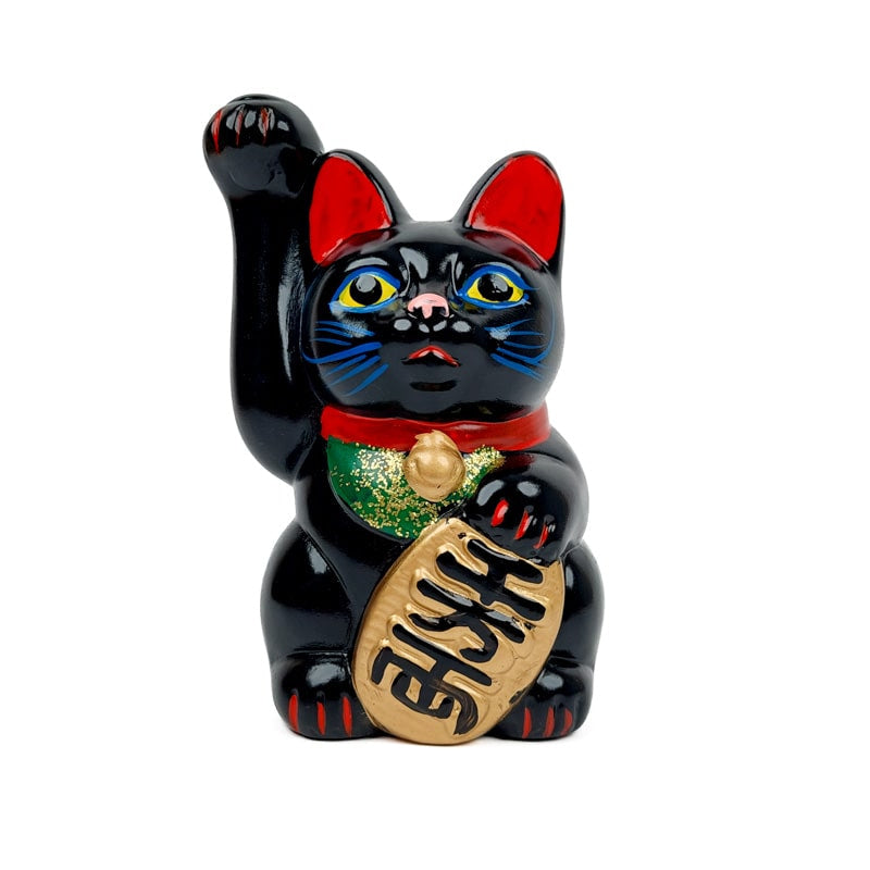 Maneki Neko - Zwart Seto 13 cm