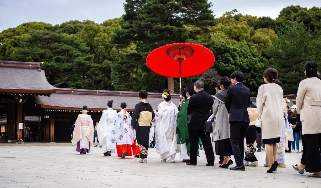 verloop van een Shinto-bruiloft