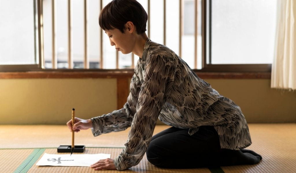 zenmeditatie en kalligrafie