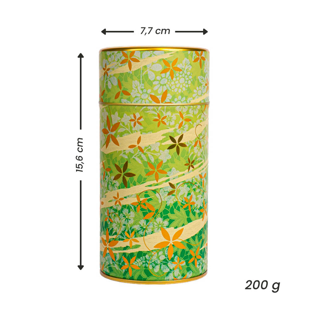 Metalen Theebus - Bloemenprint Groen