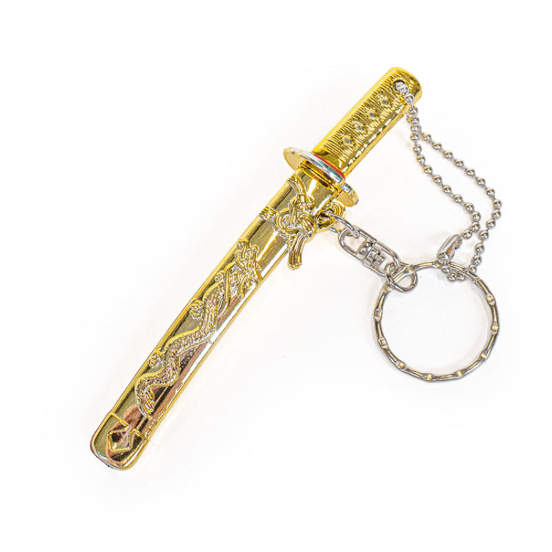Mini Katana Sleutelhanger - Gouden Draak