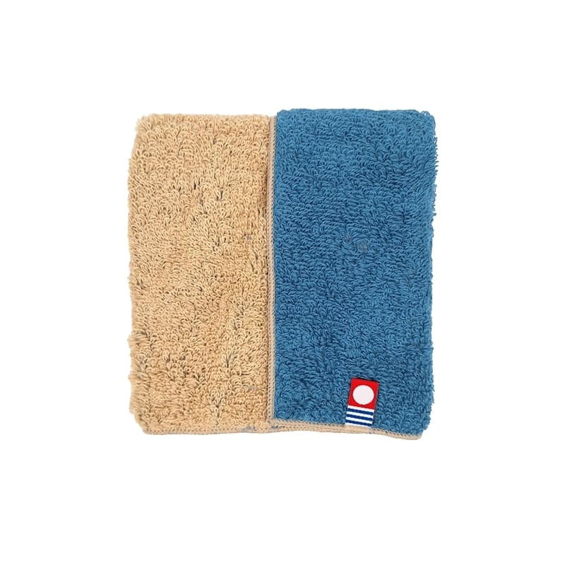 Mini Serviette Japonaise Réversible Bleue