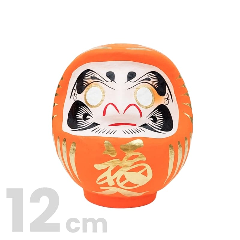 Oranje Japanse Daruma 12 cm