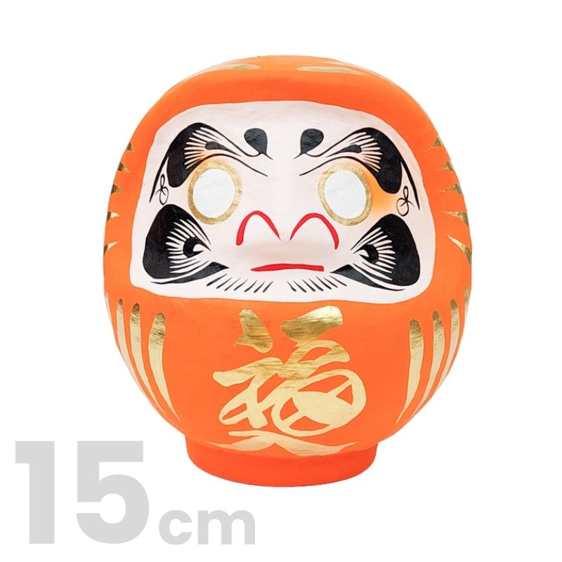 Oranje Japanse Daruma 15 cm