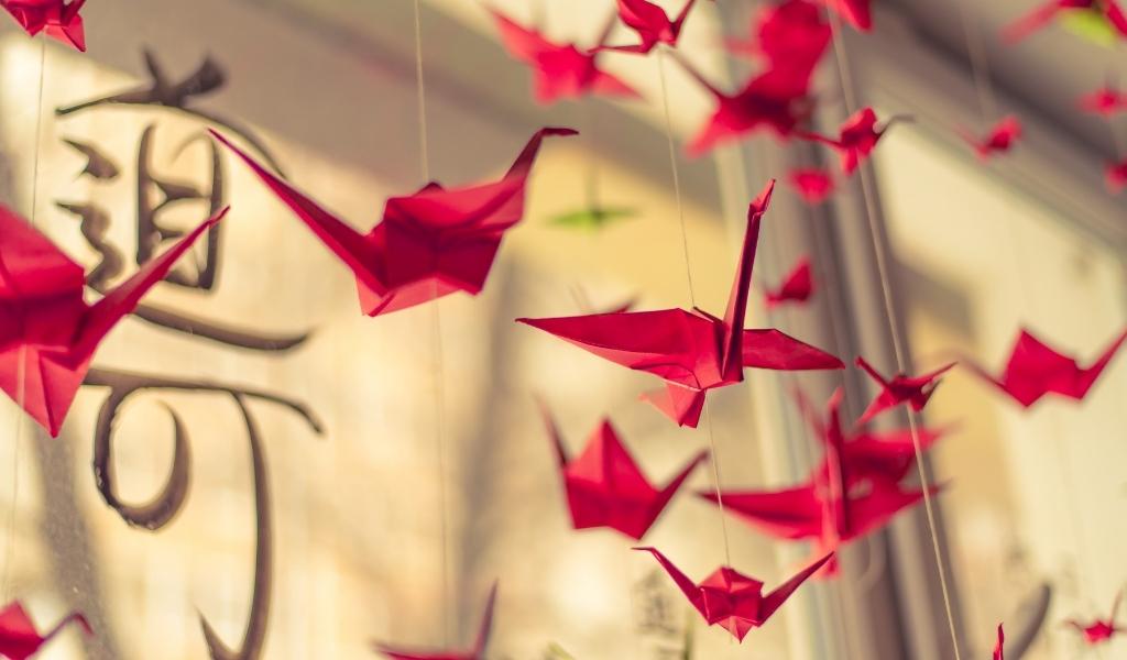 origami van japanse kraanvogel