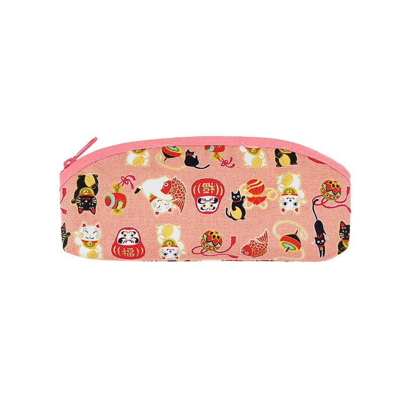 Pennen Etui met Japans Patroon Roze