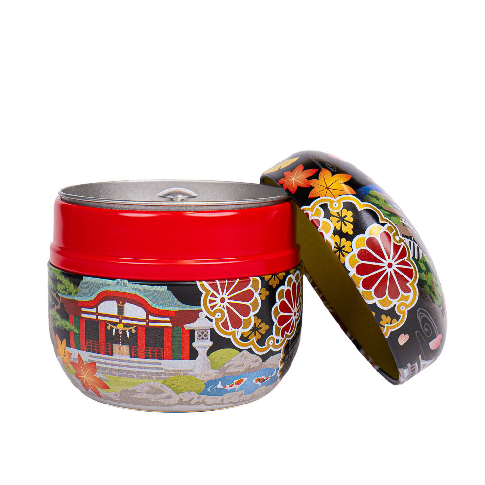 Ronde Japanse Metalen Theebus - Meisho-e