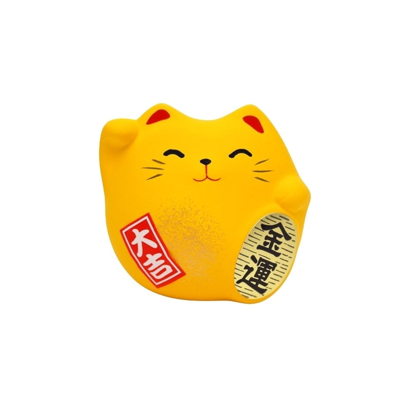 Ronde Maneki Neko - Geel