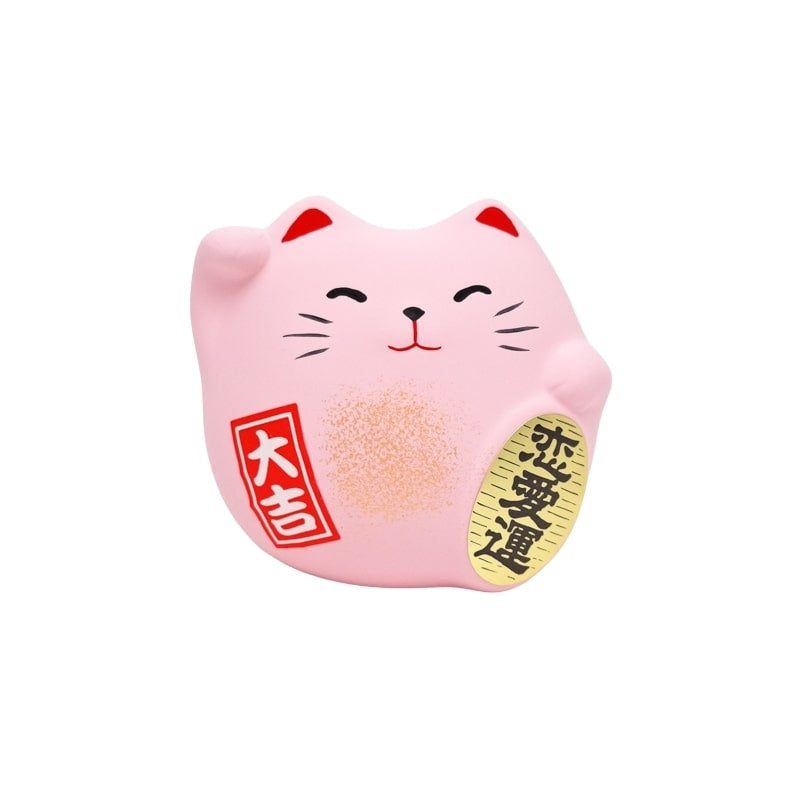 Ronde Maneki Neko - Roze