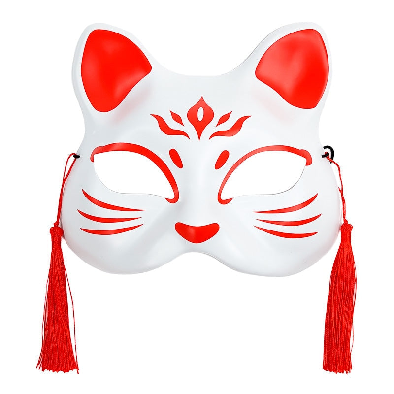 Wit en Rood Japans katten Masker