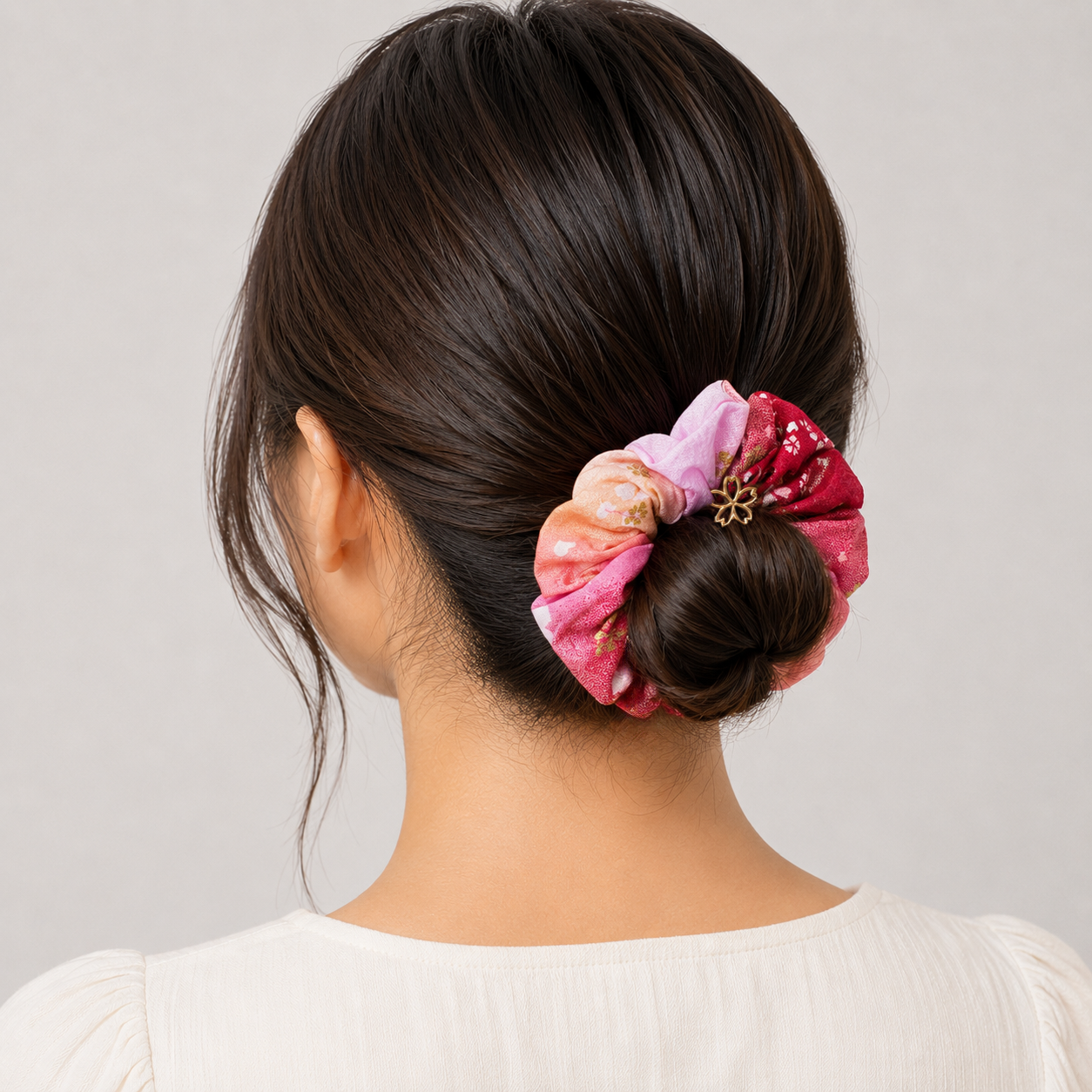 Scrunchie Haarelastiek Japanse Stof Roze