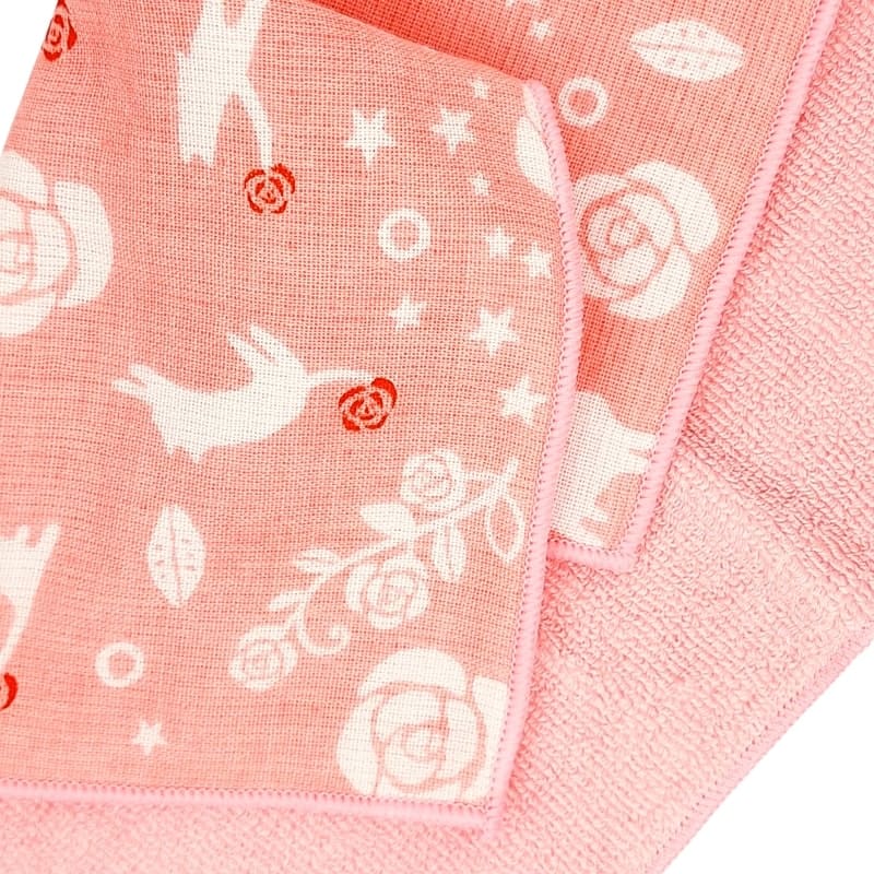 Serviette Japonaise Rose & Chat