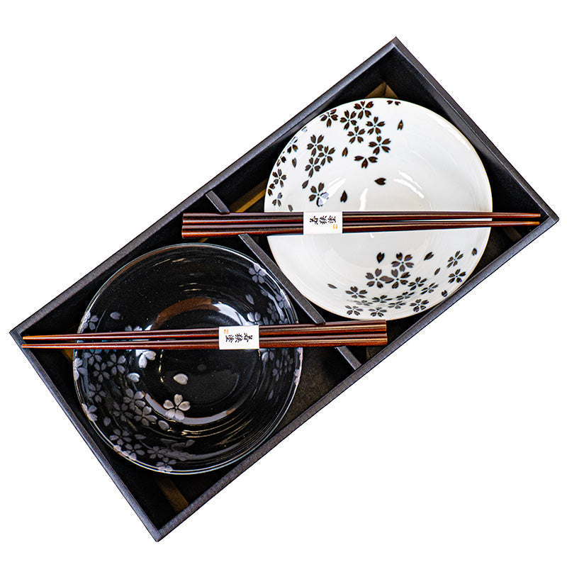 Set 2 Japanse Kommen - Zwart-Wit