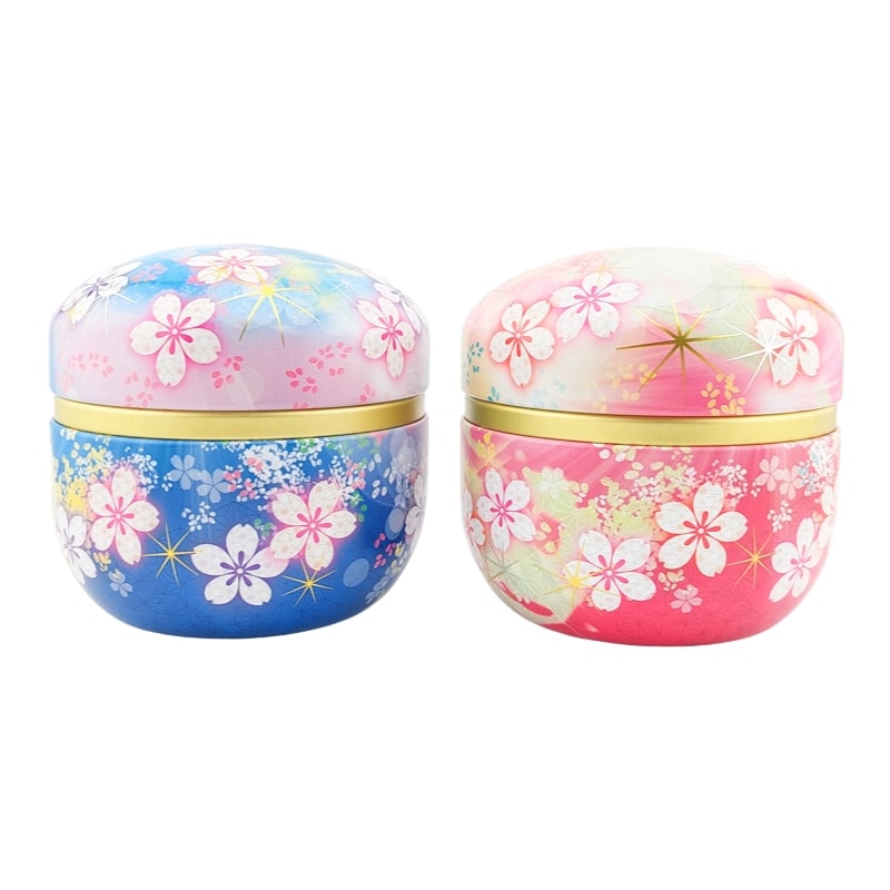 Set 2 Metalen Theebussen - Bloemen