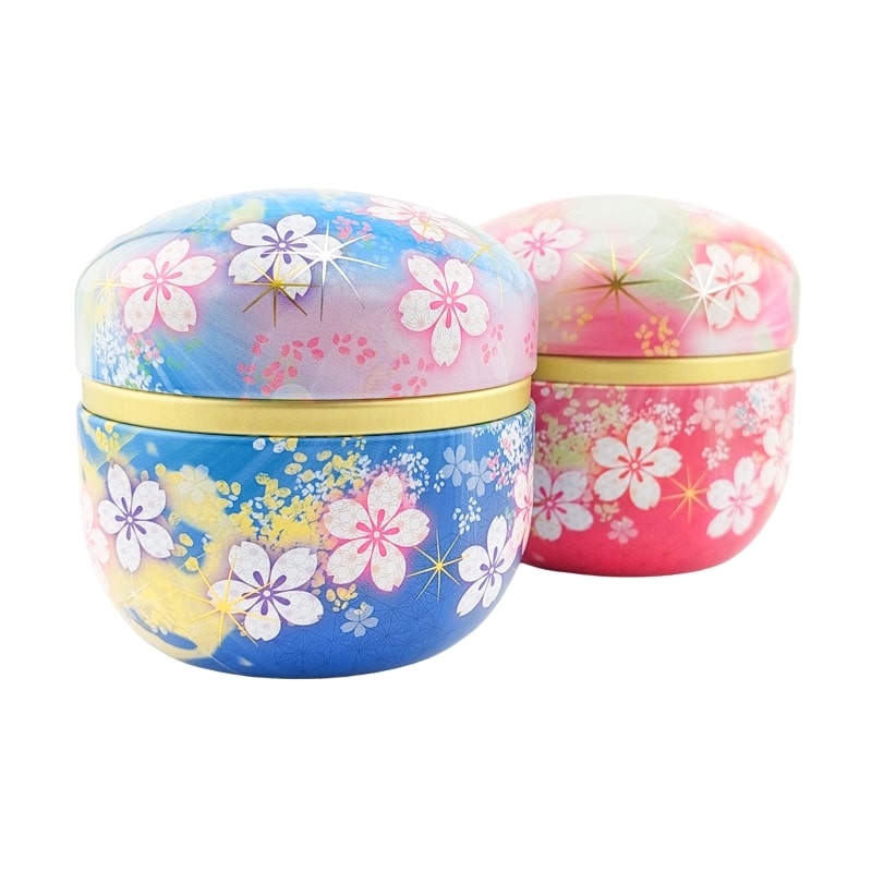 Set 2 Metalen Theebussen - Bloemen