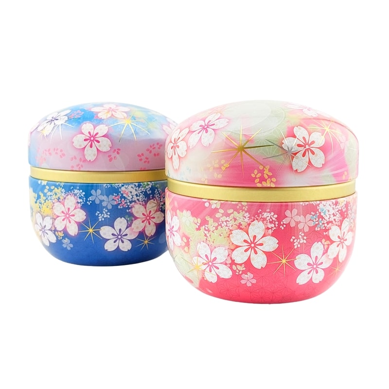 Set 2 Metalen Theebussen - Bloemen