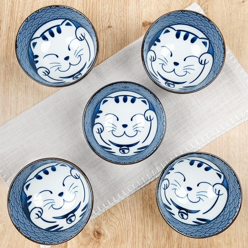 Set van 5 Kommen - Maneki Neko
