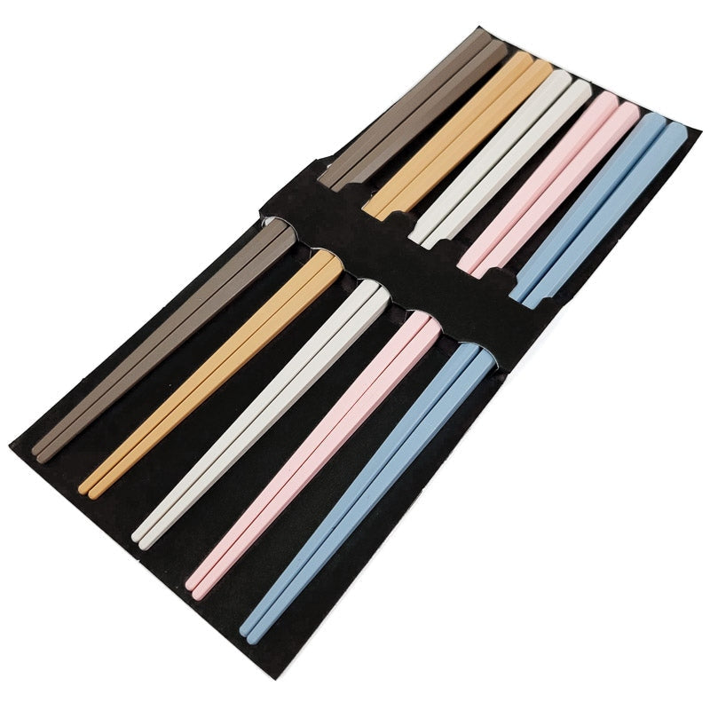 Set van 5 Paar Pastelkleurige Eetstokjes