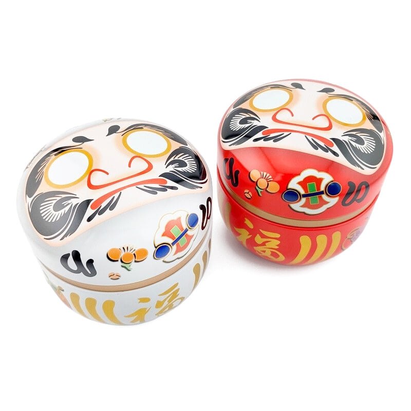 Set van Twee Metalen Theeblikken - Daruma