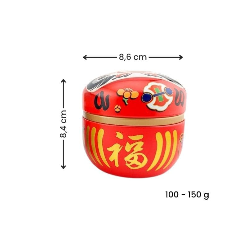 Set van Twee Metalen Theeblikken - Daruma