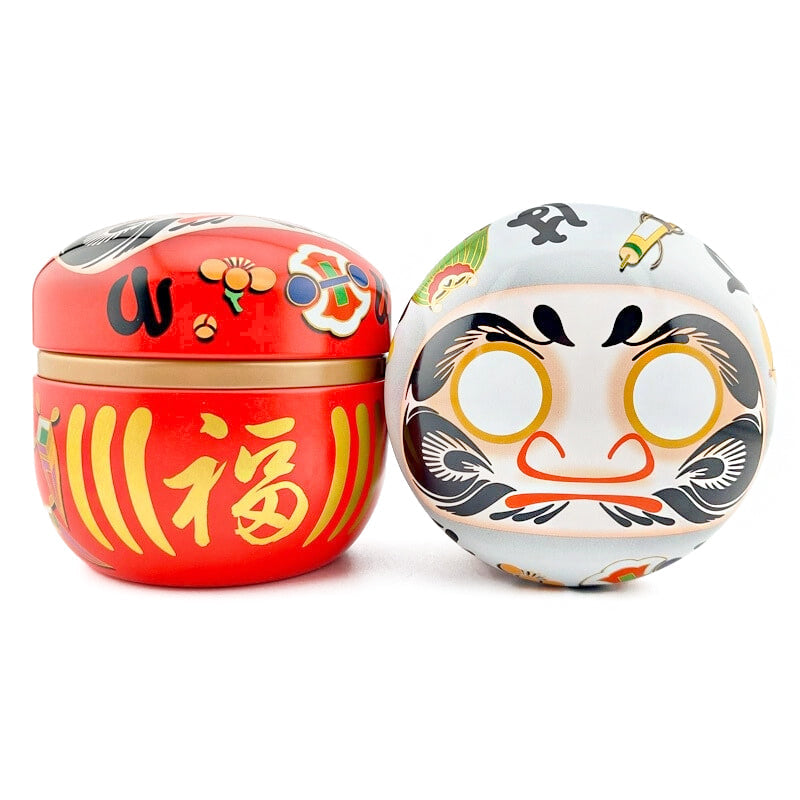 Set van Twee Metalen Theeblikken - Daruma