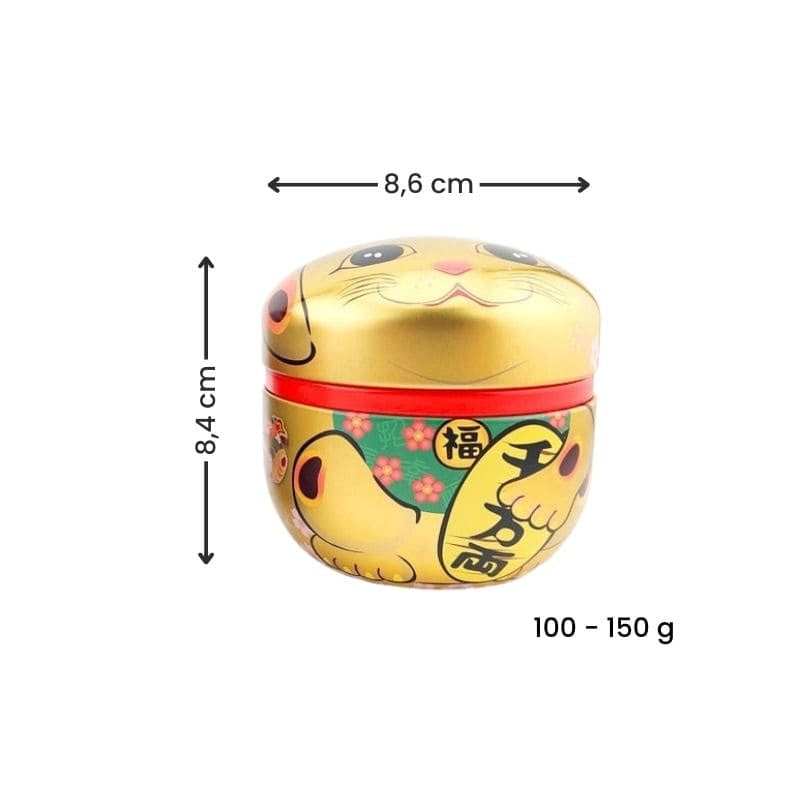 Set van Twee Metalen Theeblikken - Maneki Neko