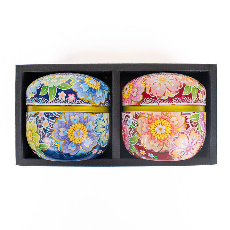Set van Twee Theeblikken - Japanse Bloemen