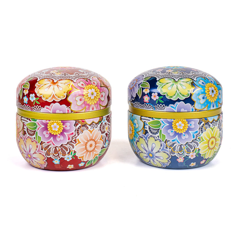 Set van Twee Theeblikken - Japanse Bloemen