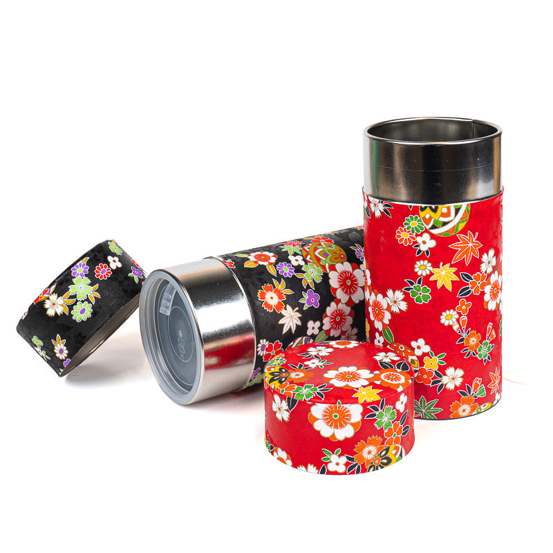 Set van Twee Theeblikken met Washi Papier