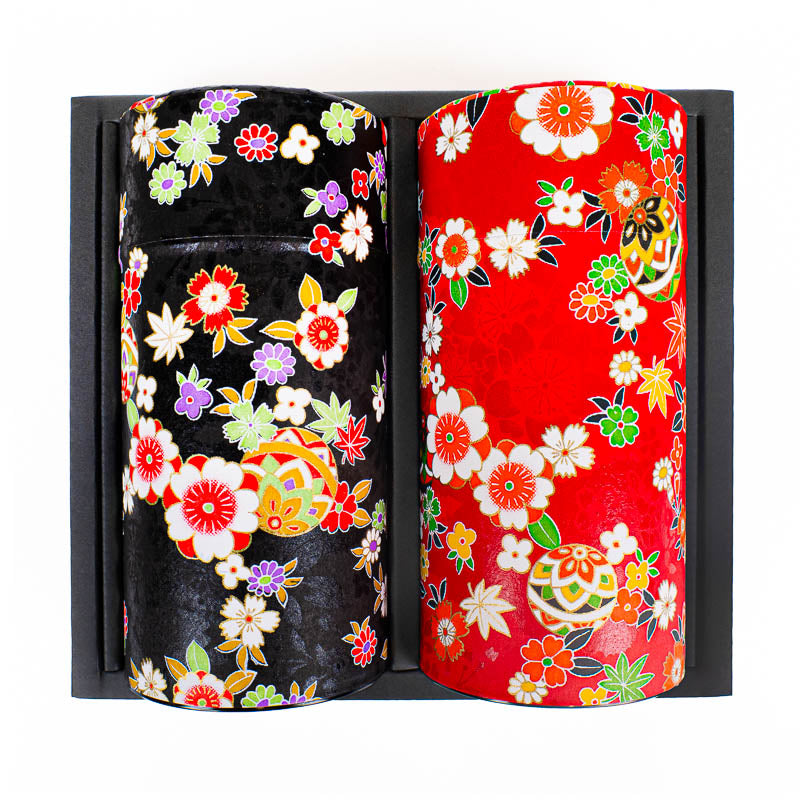Set van Twee Theeblikken met Washi Papier