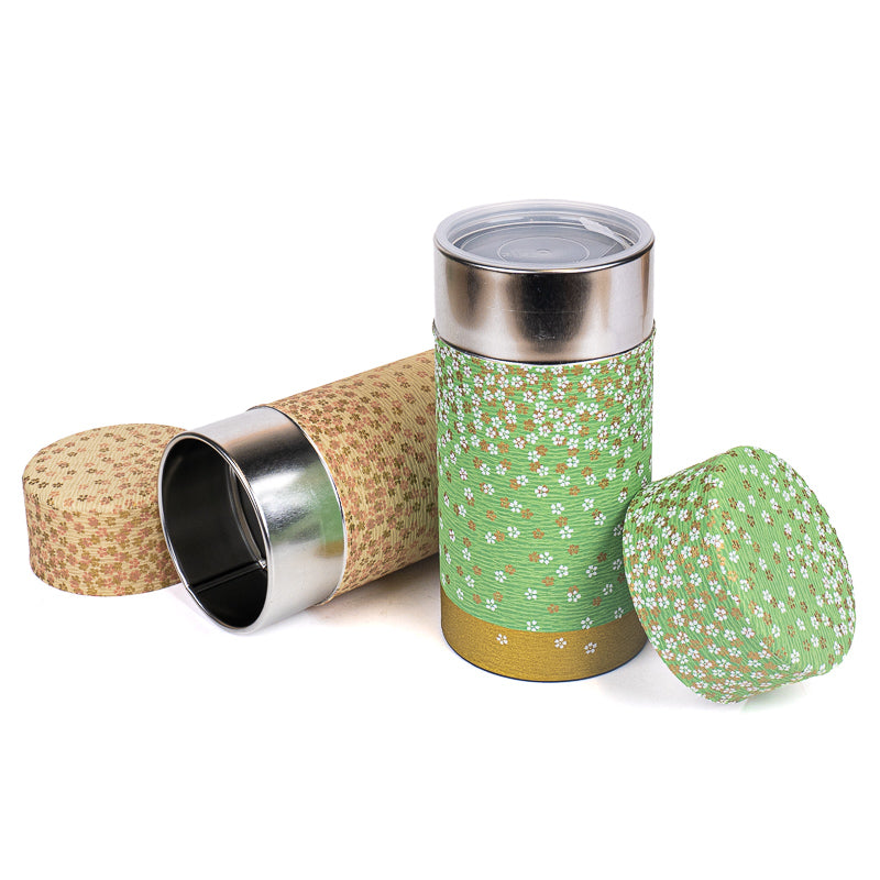 Set van Twee Theeblikken met Washi Papier - Hanazono