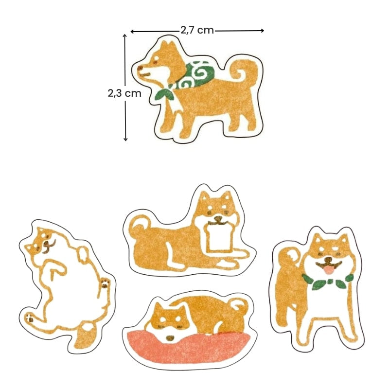 Japanse stickers Shiba hond