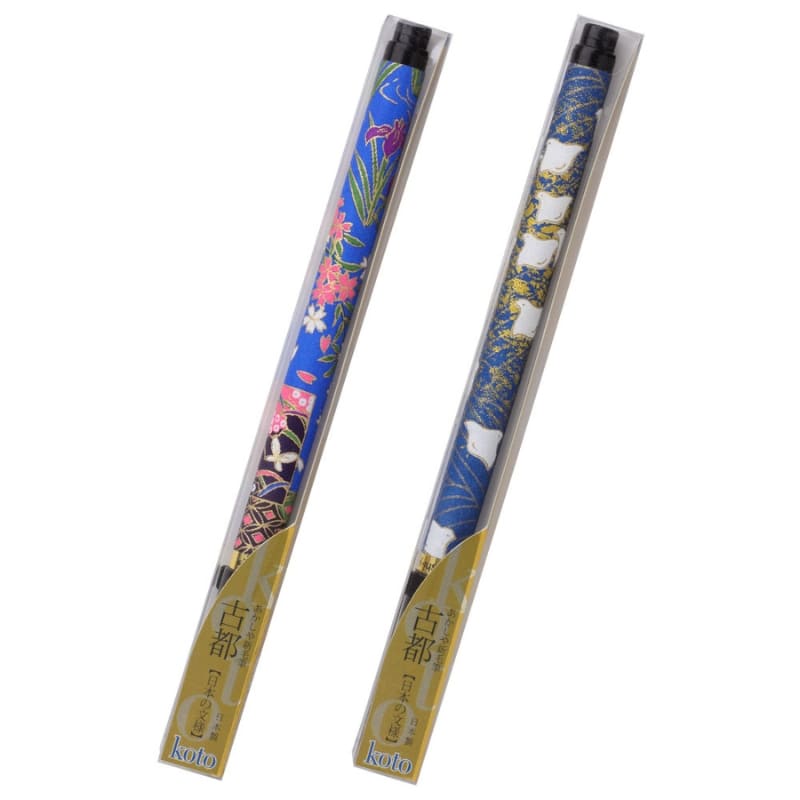 Koto penseel blauw Washi papieren handvat