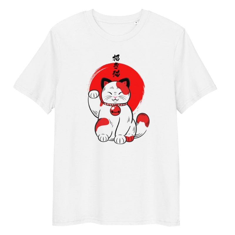 Gelukkige Japanse Kat T-shirt - S