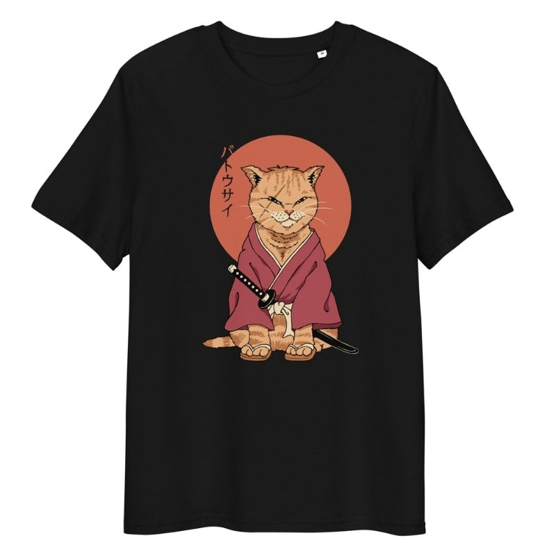 Japans T-shirt Neko Battôsaï - S / Zwart