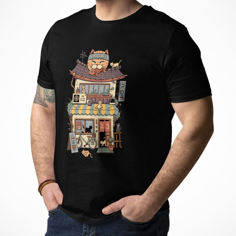 Japans T-shirt Neko Café