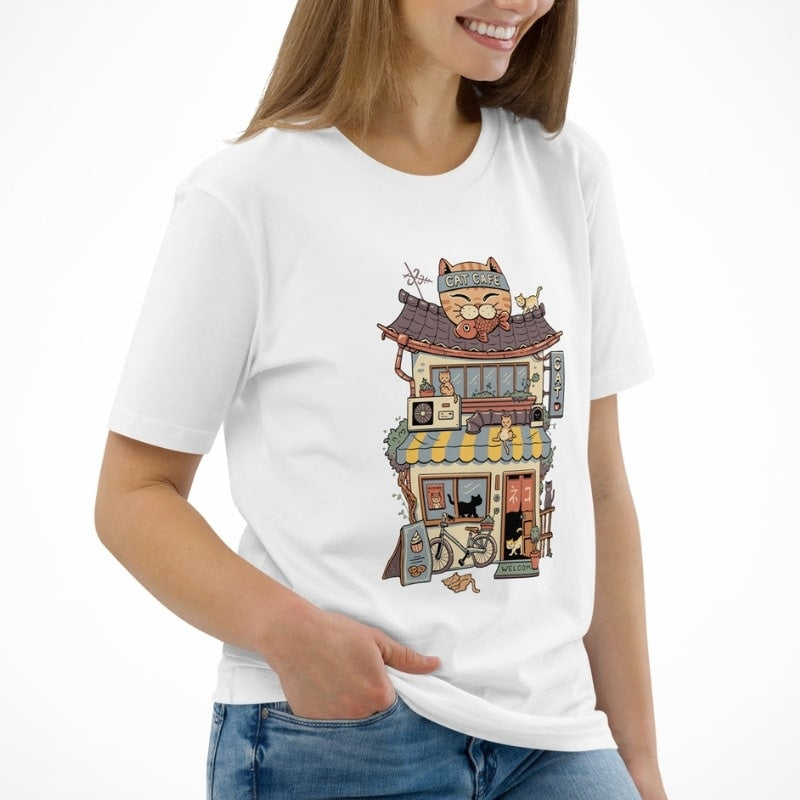 Japans T-shirt Neko Café