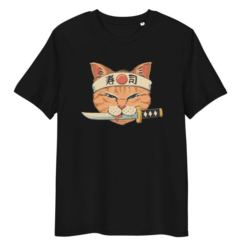 Japans Neko Sushi Katana T-shirt - S