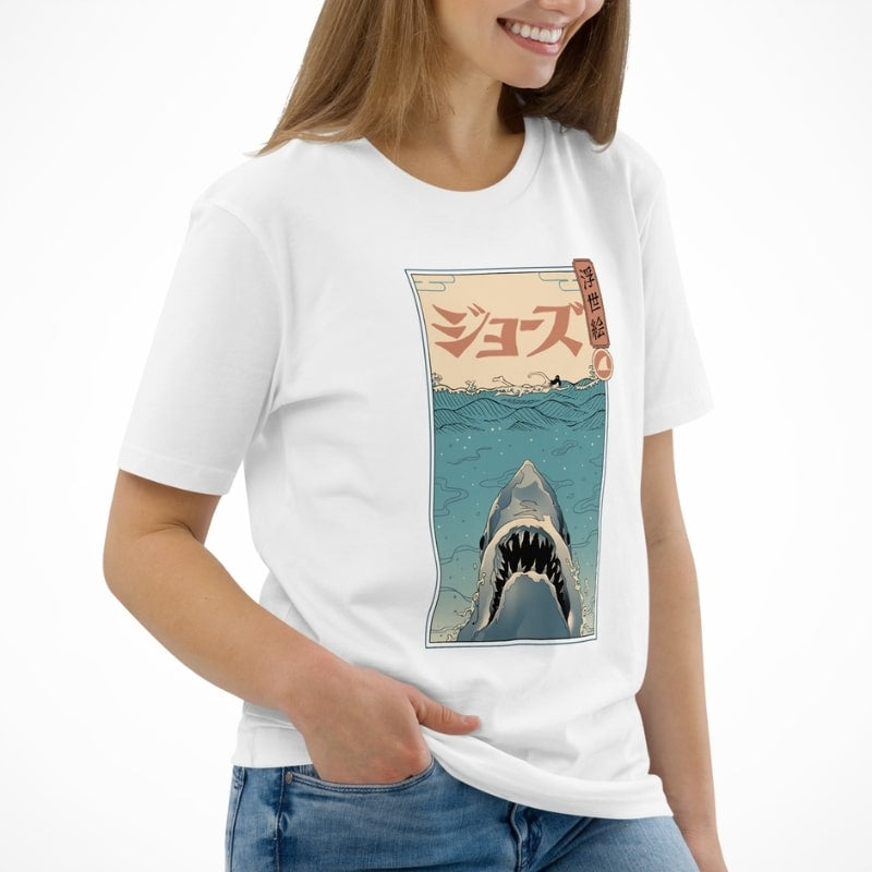 Japans Ukiyo-e Haaienaanval T-shirt