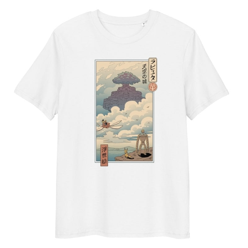 Japans Ukiyo-e Laputa T-shirt - S / Wit