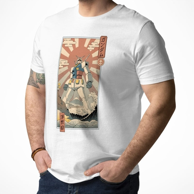 Japans Ukiyo-e Mecha &amp; Fuji T-shirt