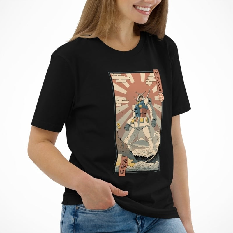 Japans Ukiyo-e Mecha &amp; Fuji T-shirt