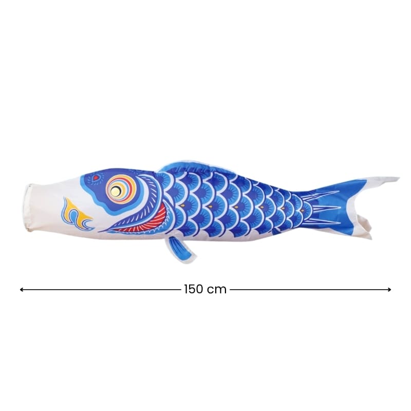 Traditionele Japanse Koinobori Blauw - 150 cm